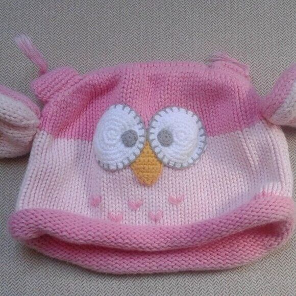 Zubels Girls Knit Hat Two-Tone Pink with Fun Ears & Design for Infants/Toddler - Picture 1 of 4